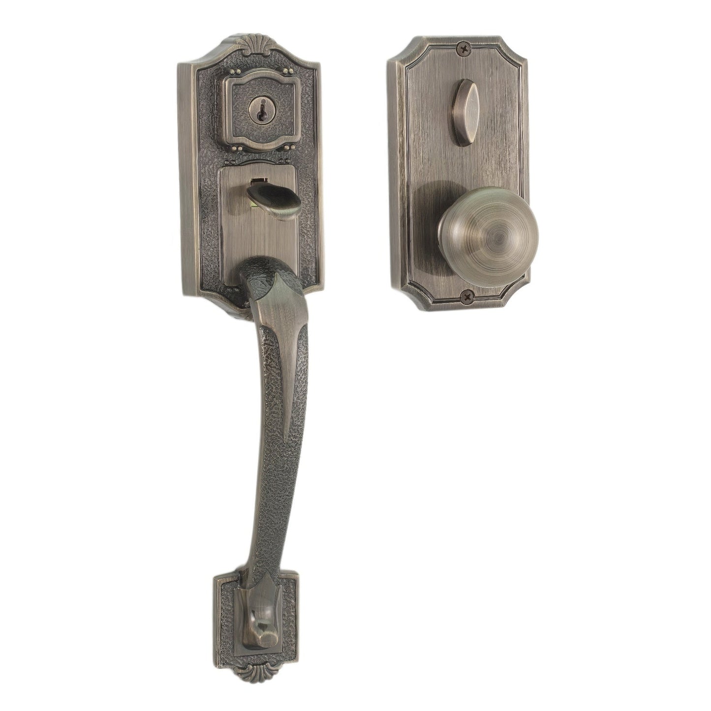 Weslock 01411-AIASL2D Colonial Panic Proof Single Cylinder Handleset with Impresa Door Knob