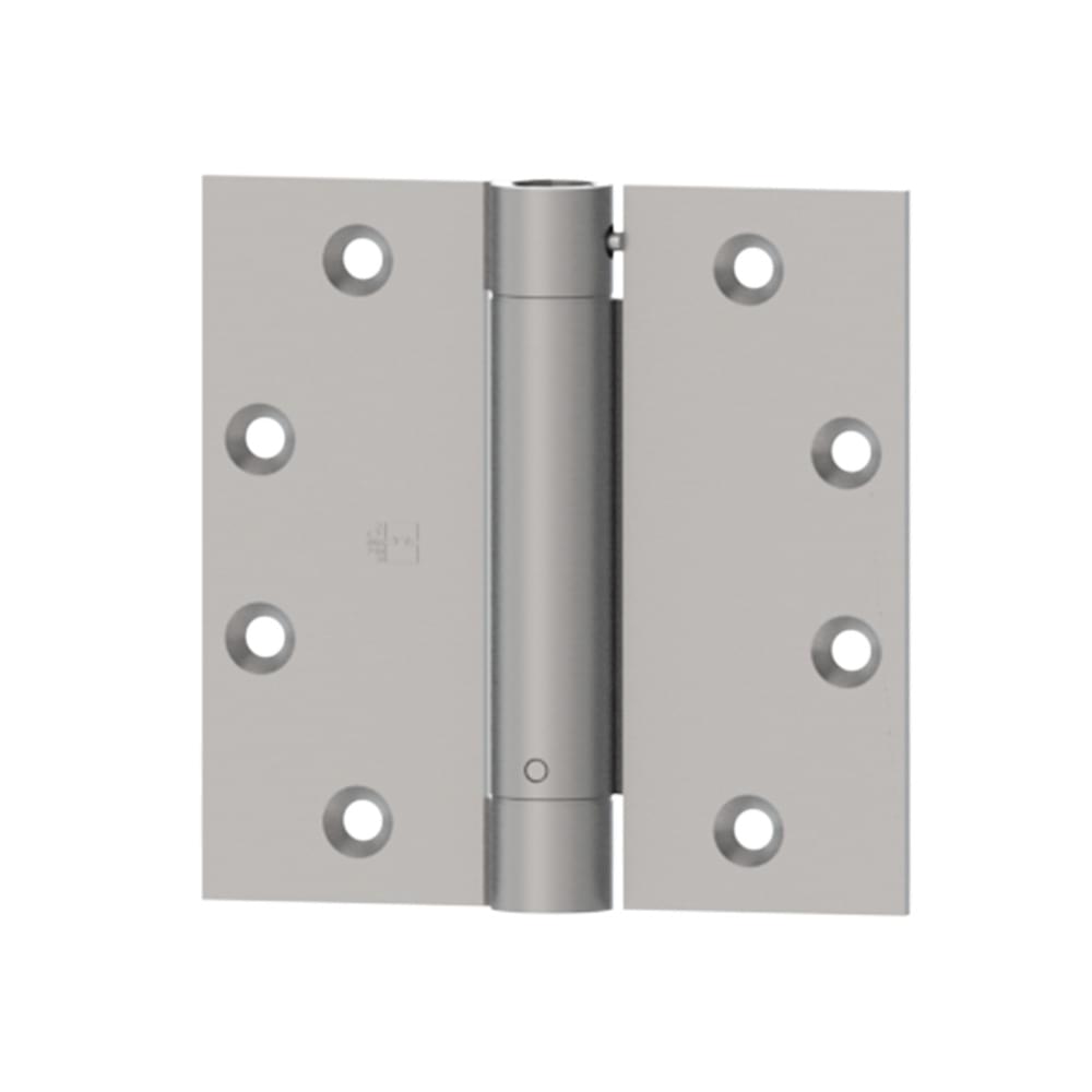 Hager 125041226D 4-1/2" x 4-1/2" Full Mortise Single Acting Square Corner Spring Hinge Satin Chrome Finish.