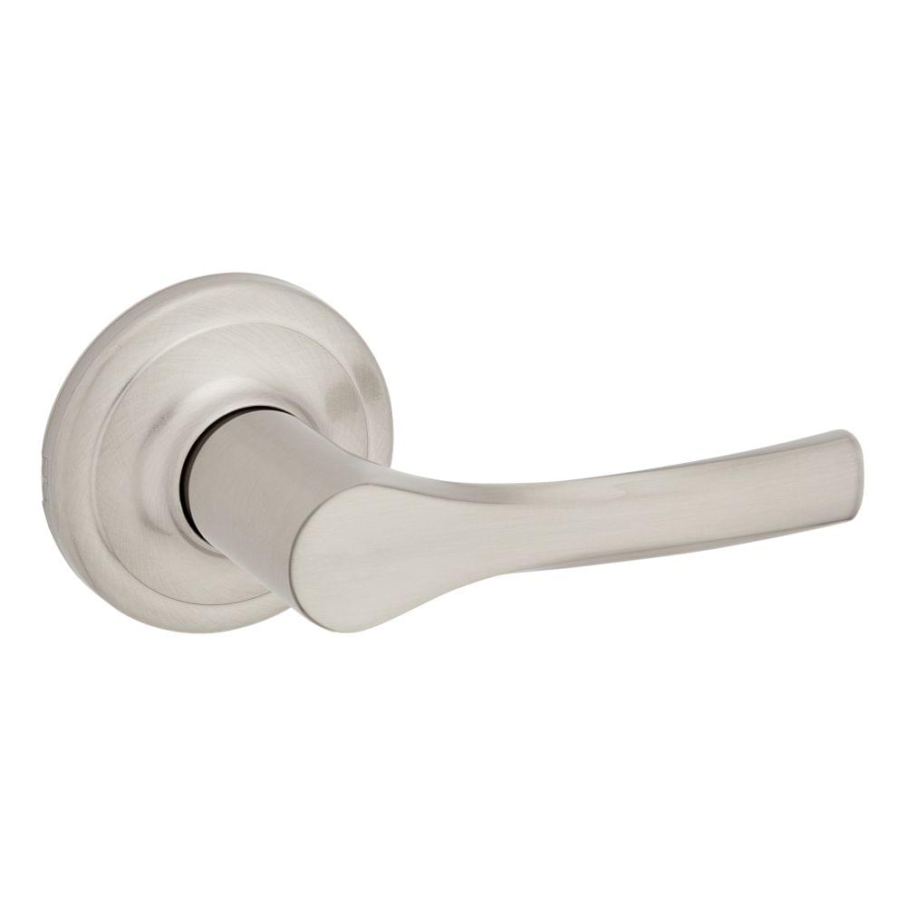 Kwikset 200HYL-15 Henley Lever Passage Door Lock with 6AL Latch and RCS Strike Satin Nickel Finish.