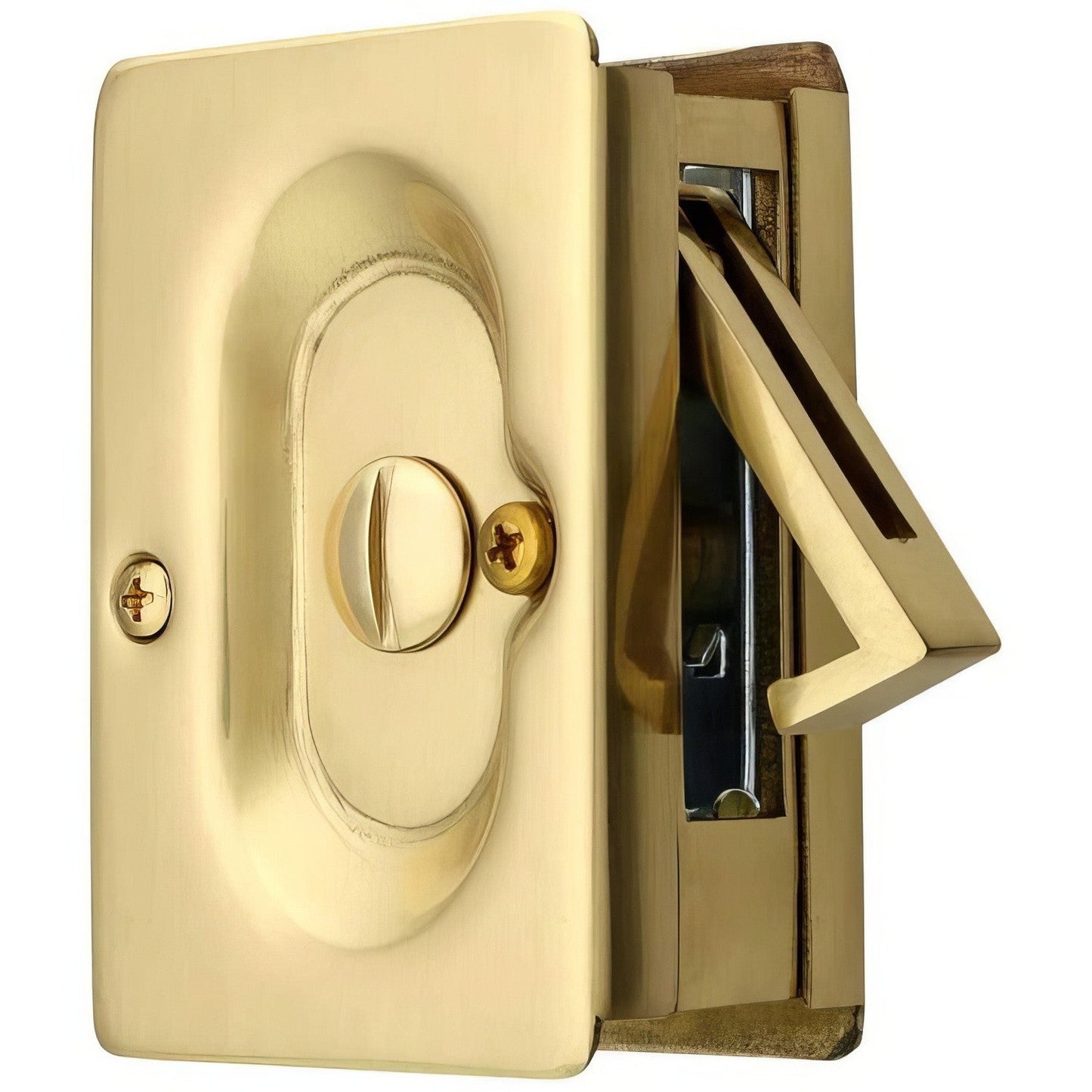 Emtek 2102US 3-1/2" Height Solid Brass Privacy Pocket Door Lock.