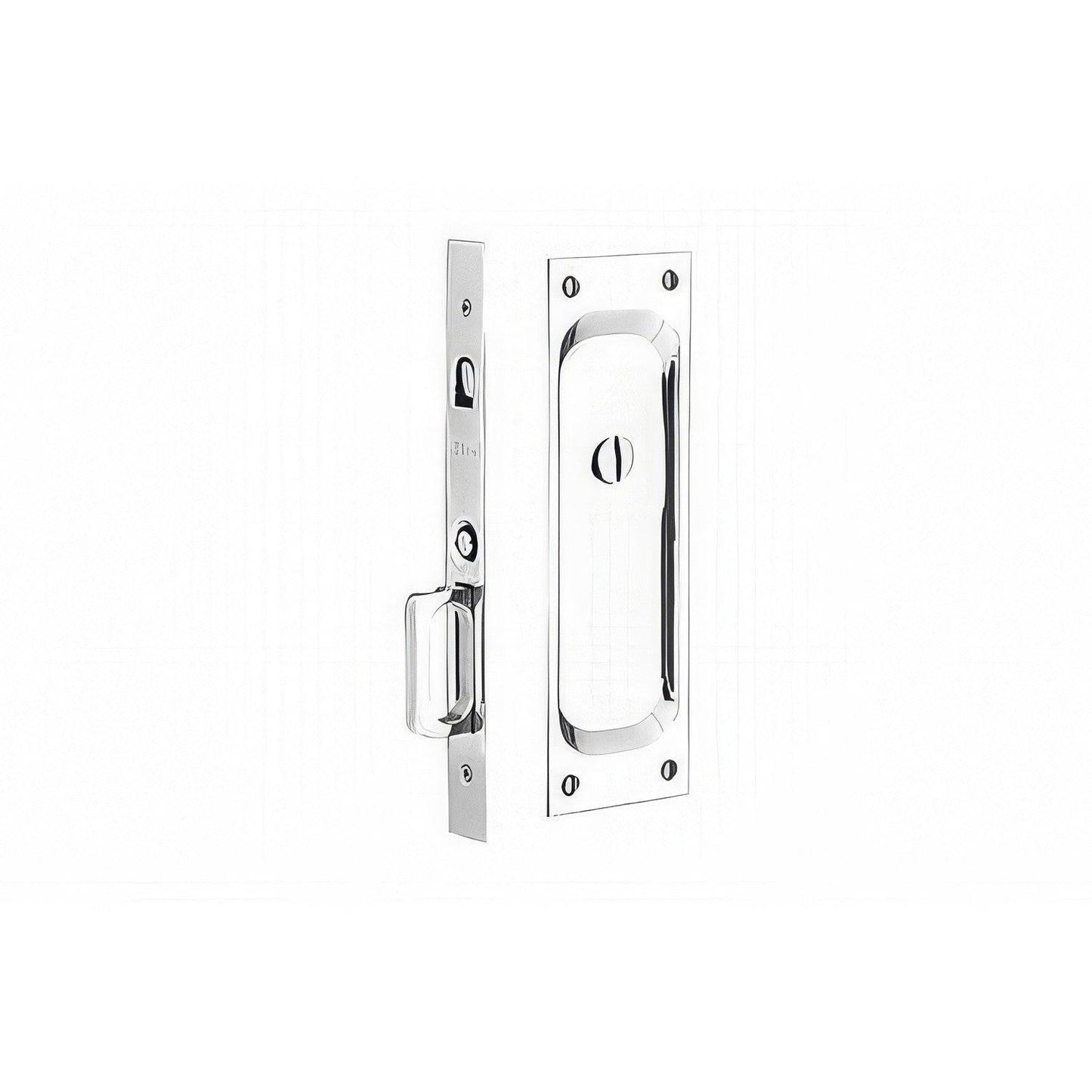 Emtek 7-1/2" Height Solid Brass Privacy Pocket Door Mortise Lock
