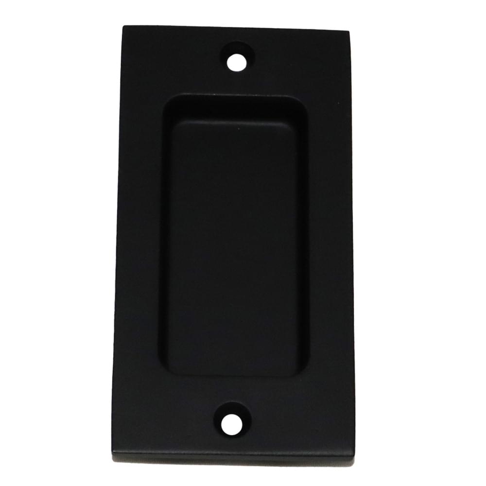 Emtek 220404FB Rustic Modern Rectangular 2" x 4" Flush Pull Flat Black Bronze Finish.
