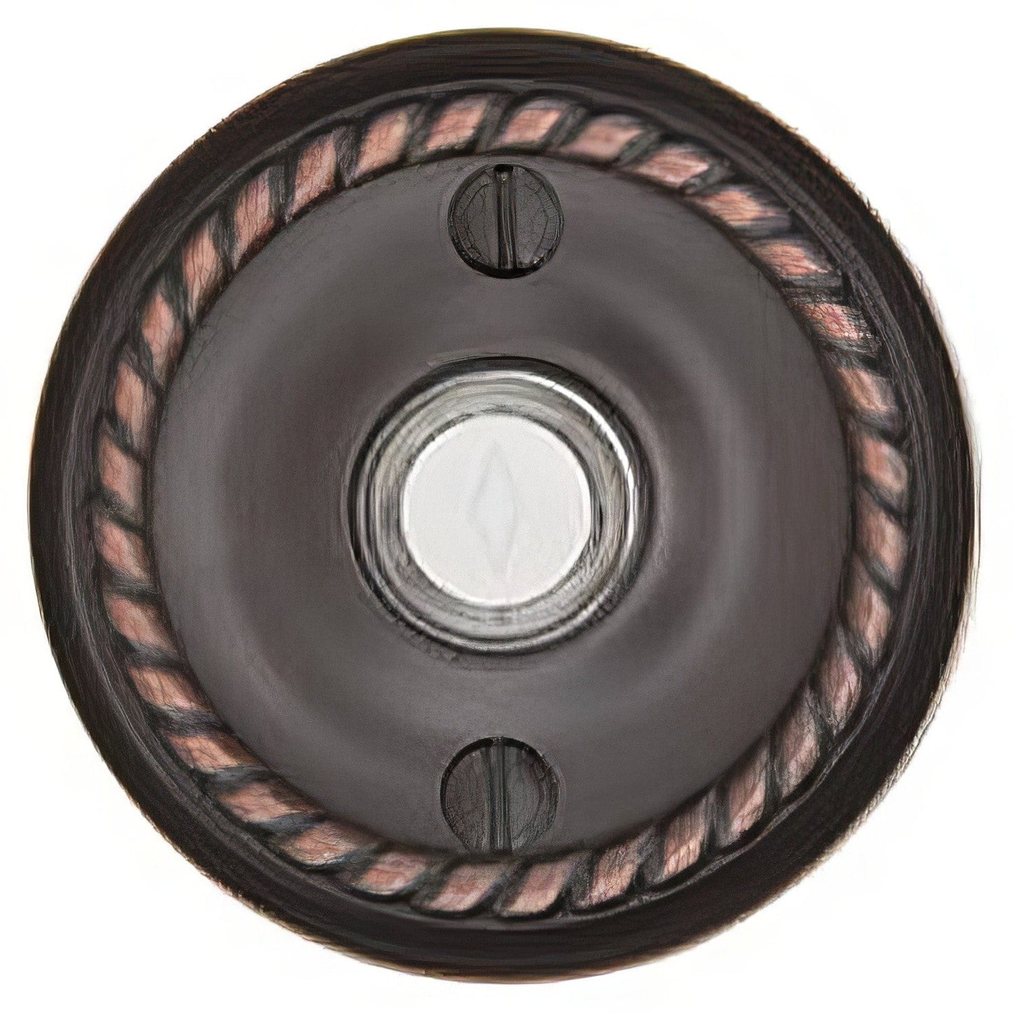 Emtek Forged Brass 2-3/4" Diameter Rope Style Brass Lighted Doorbell Rosette.