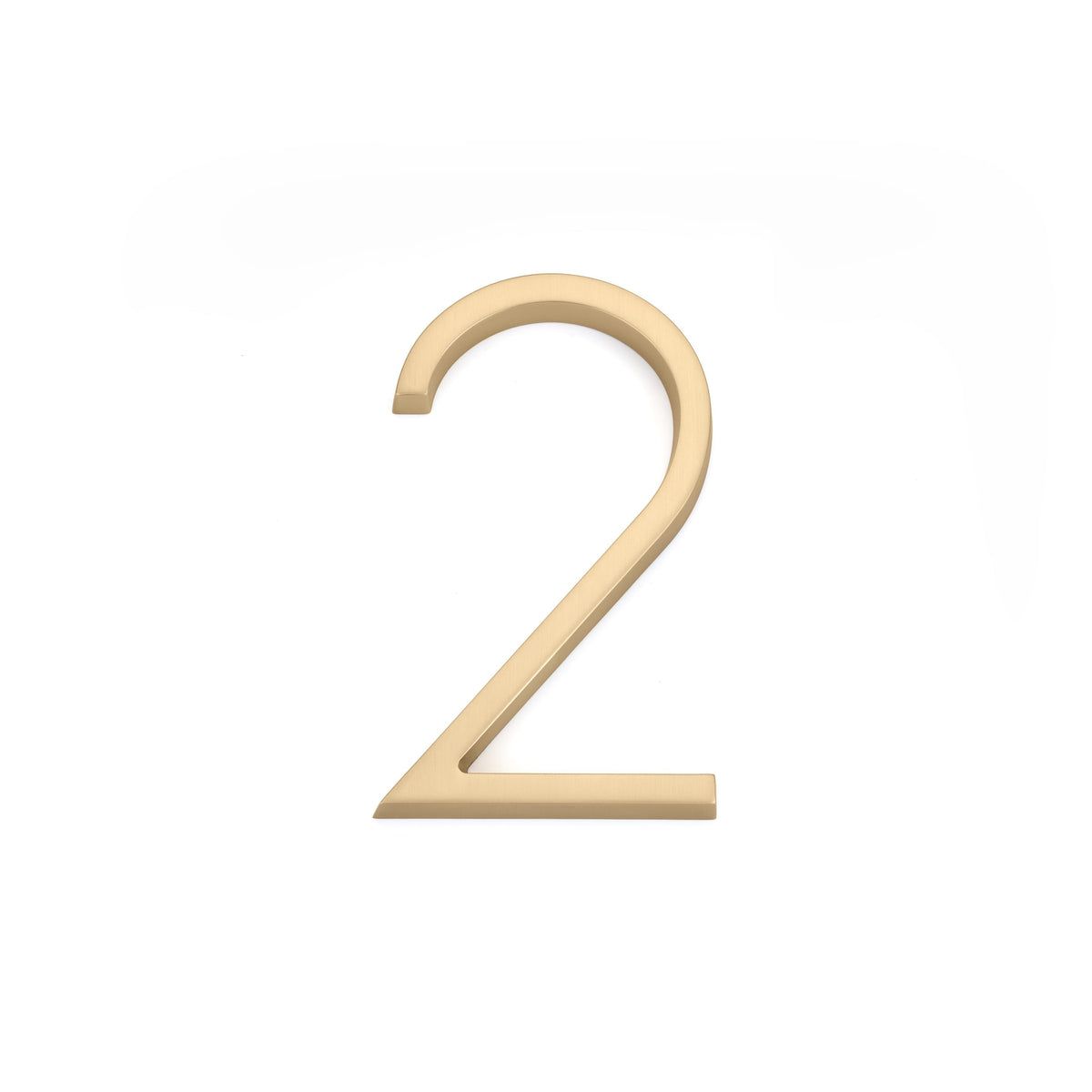 Emtek 2832US4 7" Modern # 2 House Number Satin Brass Finish.