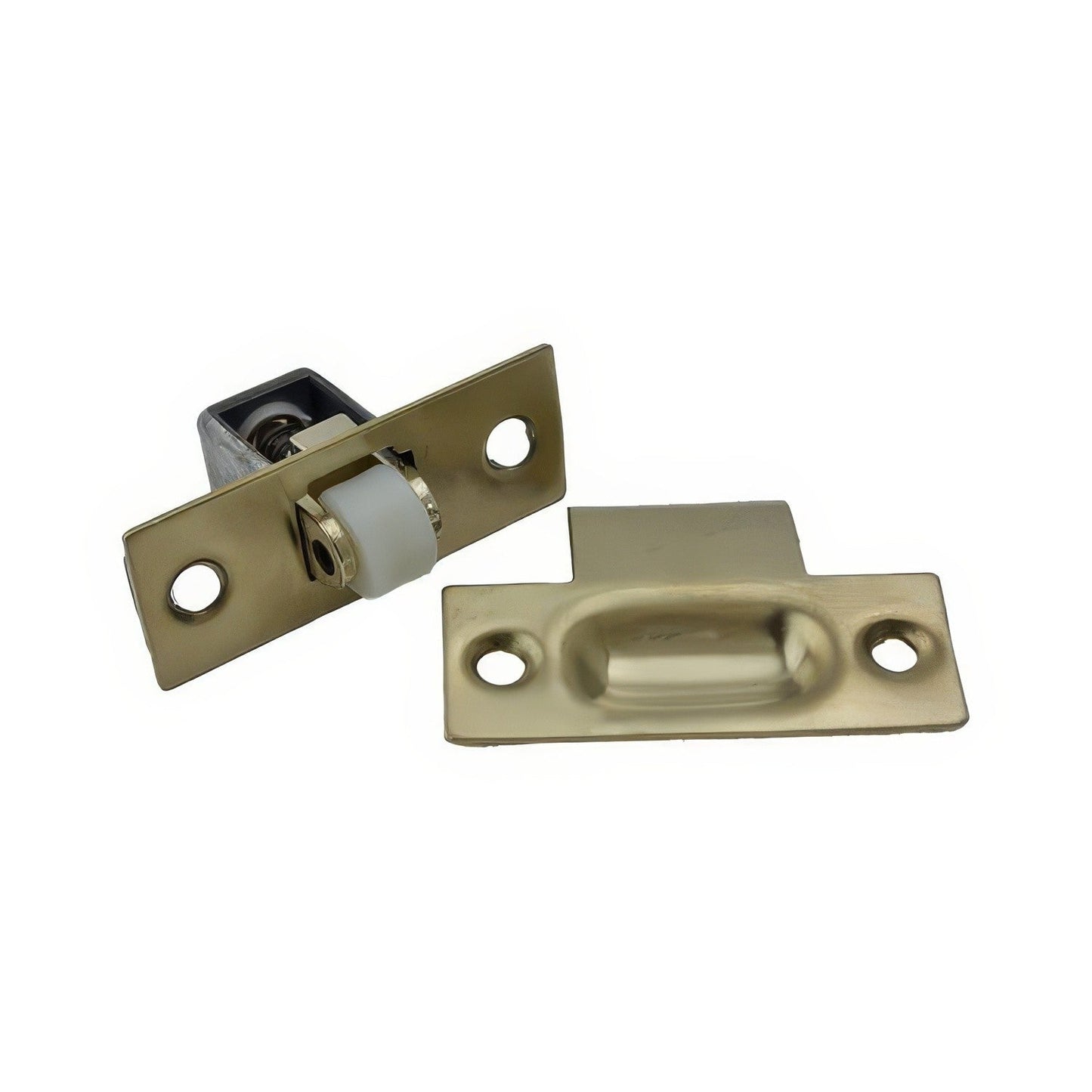 Ives 336B Wrought Brass Adjustable Roller Catch 2-1/4" x 7/8" Face Plate and T Strike