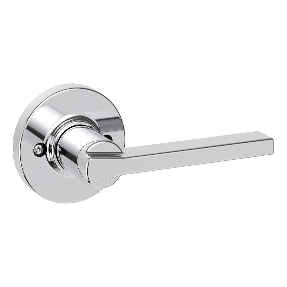 Kwikset 488CSLRDT-26 Casey Lever Half Dummy with Round Rose Bright Chrome Finish.