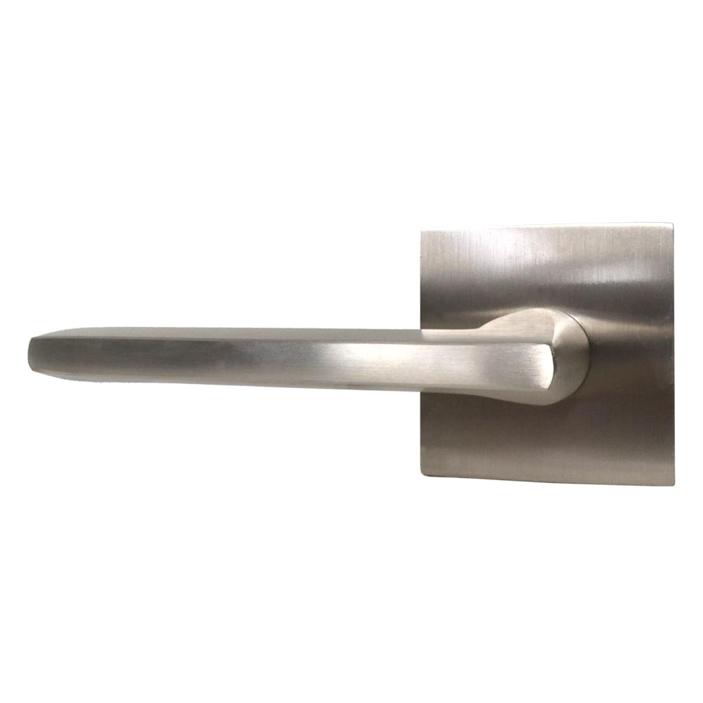 Emtek 5110HLOUS15LH.RLS Helios Lever Left Hand 2-3/8" Backset with Radius Latch Strike Passage with Square Rose for 1-1/4" to 2" Door Satin Nickel Finish.
