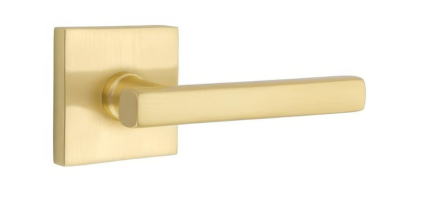 Emtek 5110FRLUSLH Freestone Lever Left Hand 2-3/8" Backset Passage with Square Rose