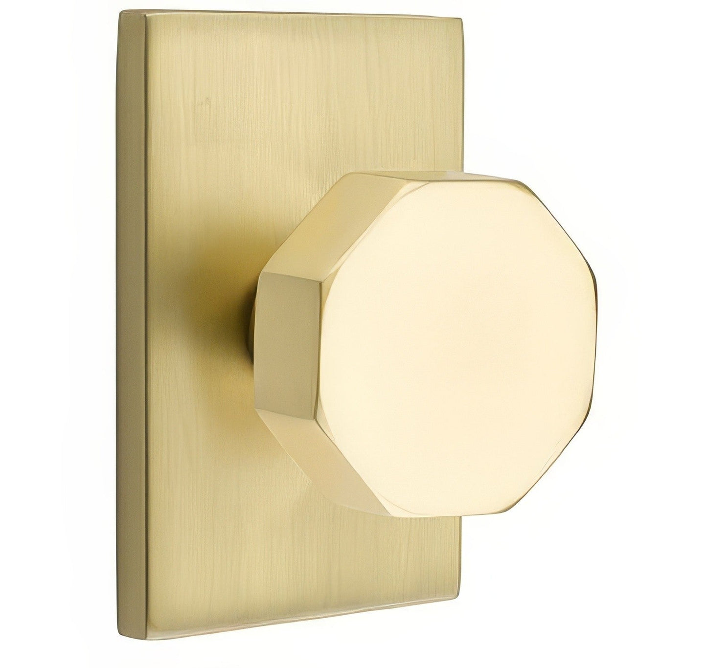 Emtek 5112OCTUS Octagon Knob 2-3/8" Backset Passage with Modern Rectangular Rose.