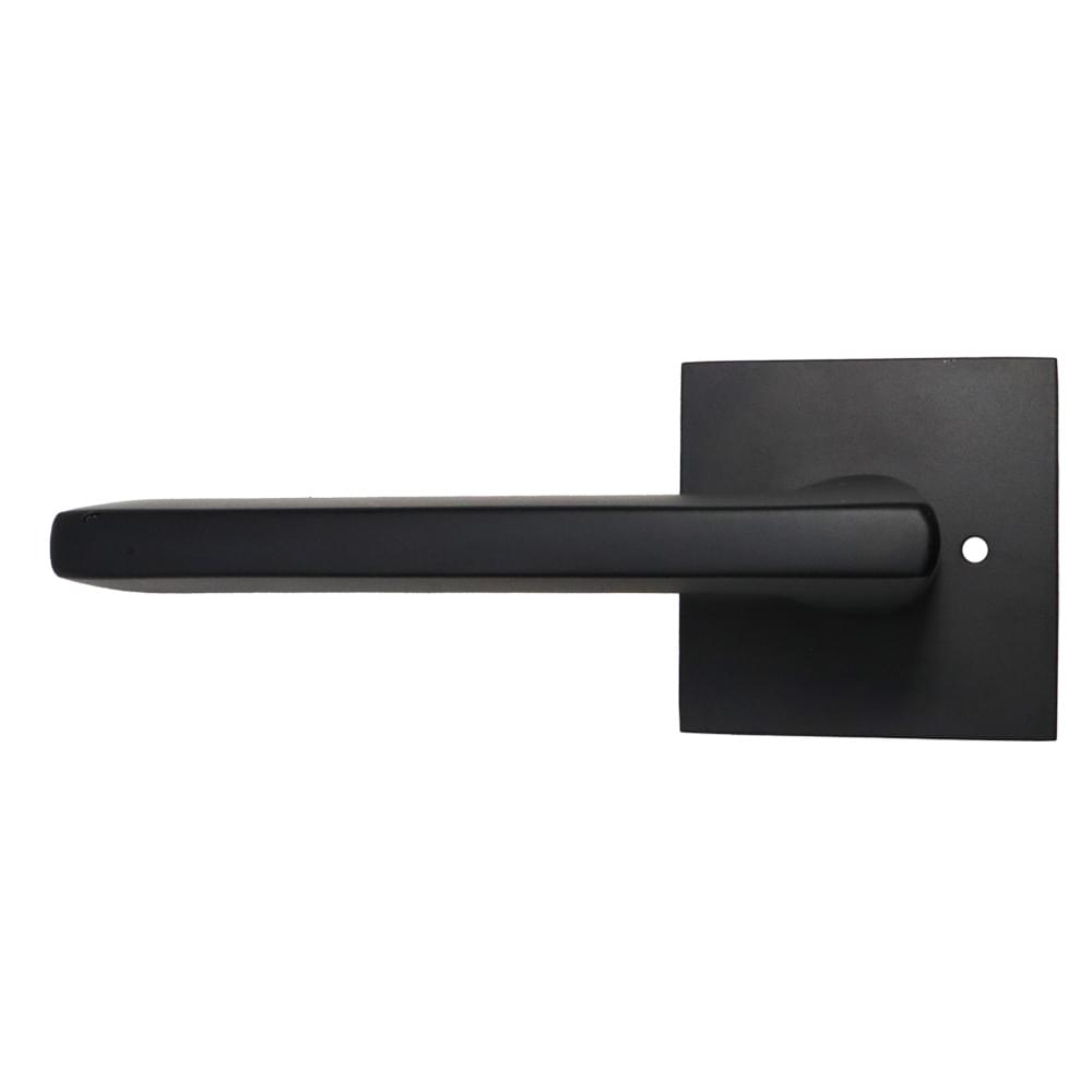 Emtek 5210HLOUS19LH.RLS Helios Lever Left Hand 2-3/8" Backset with Radius Latch Strike Privacy with Square Rose for 1-1/4" to 2" Door Flat Black Finish.
