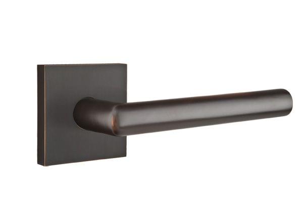 Emtek 5210STUUS10BRH Stuttgart Lever Right Hand 2-3/8" Backset Privacy with Square Rose for 1-1/4" to 2" Door Oil Rubbed Bronze Finish.