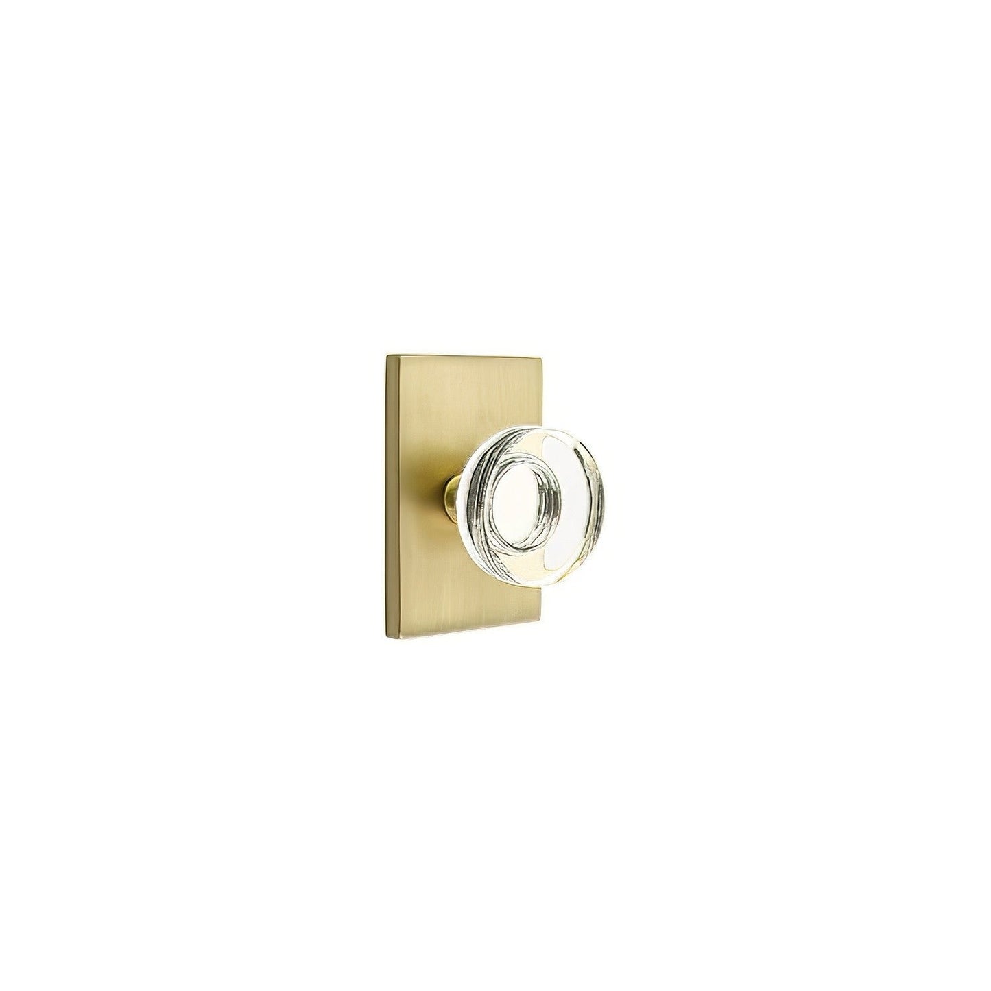 Emtek 5212MDCUS Modern Disc Crystal Knob 2-3/8" Backset Privacy with Modern Rectangular Rose