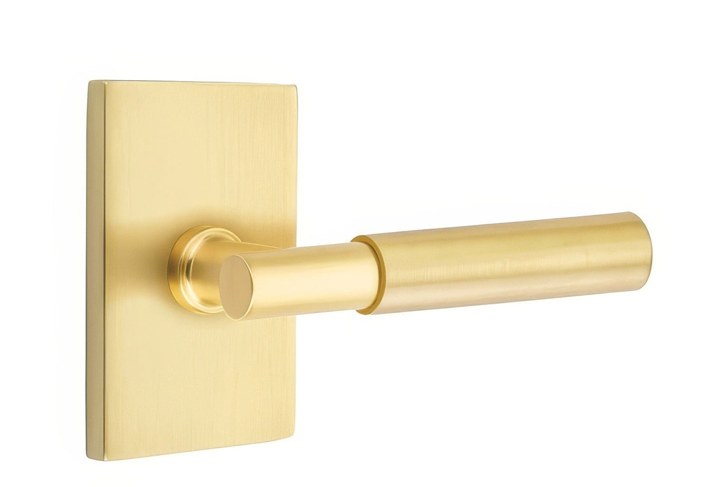 Emtek 5212MYLUSLH Myles Lever Left Hand 2-3/8" Backset Privacy With Modern Rectangular Rose