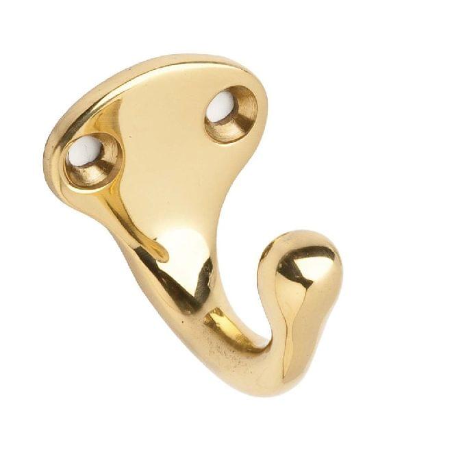 Ives 581A3 Aluminum Single Wardrobe Hook Bright Brass Finish.