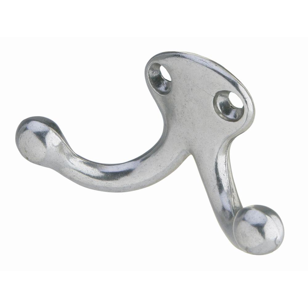 Ives 582A14 Aluminum Double Wardrobe Hook Bright Nickel Finish.