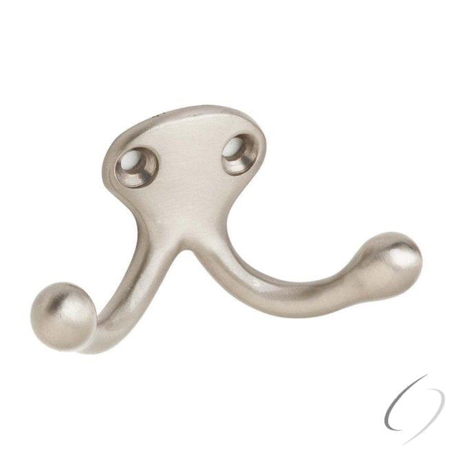 Ives 582B15 Solid Brass Double Wardrobe Hook Satin Nickel Finish.