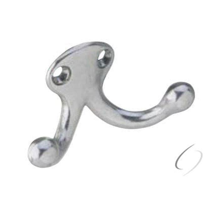 Ives 582B26D Solid Brass Double Wardrobe Hook Satin Chrome Finish.