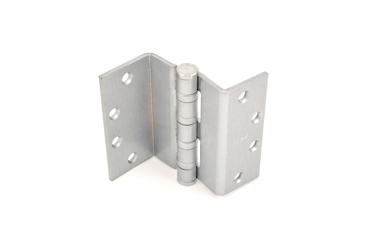 Ives 5BB1HWSC412652 4-1/2" x 4-1/2" Five Knuckle Ball Bearing Heavy Weight Swing Clear Hinge Satin Chrome Finish.