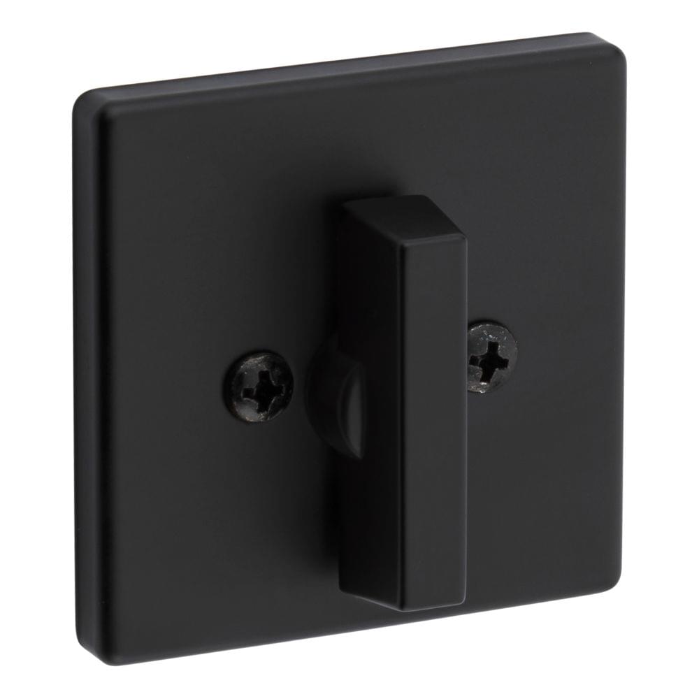 Kwikset 663SQT-514.DS One Sided Turn Square Deadbolt with RCAL Latch and Dual RCS and 5303 Full Lip Strike K3 Matte Black Finish.