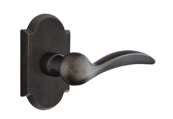 Emtek 7208DMBRH Durango Lever Right Hand 2-3/8" Backset Privacy with Style # 1 Rose for 1-3/8" to 2" Door Medium Bronze Finish.