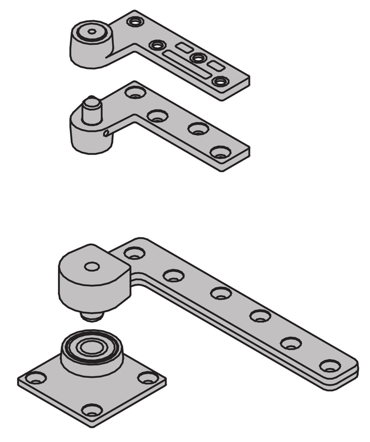 Ives 7226SET26D 3/4" Offset Base Plate Pivot Set 600 Pound Satin Chrome Finish.