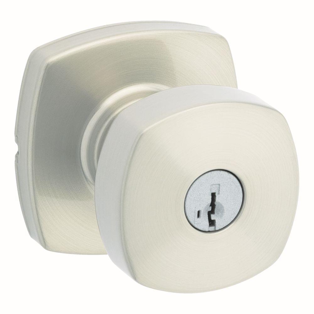 Kwikset 740AYKMDT-15S Arroyo Knob with Midtown Rose Entry Door Lock SmartKey with 6AL Latch and RCS Strike Satin Nickel Finish.