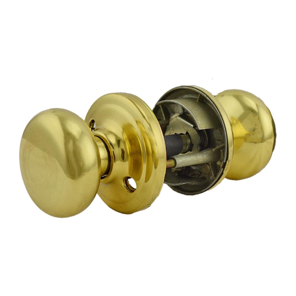 Kwikset 750H-3S Hancock Knob Storeroom Vestibule Door Lock SmartKey with 6AL Latch and RCS Strike Bright Brass Finish.