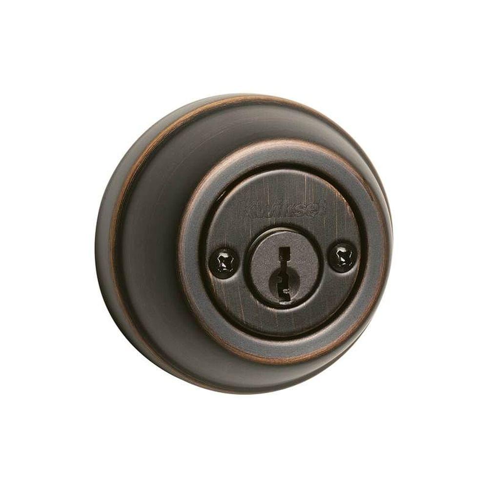 Kwikset 785-11P.STRKP Double Cylinder Deadbolt with 6AL Latch and STRKP Strike Pack which includes Square Corner, Round Corner and 5303 Round Corner Full Lip Strikes Venetian Bronze Finish.