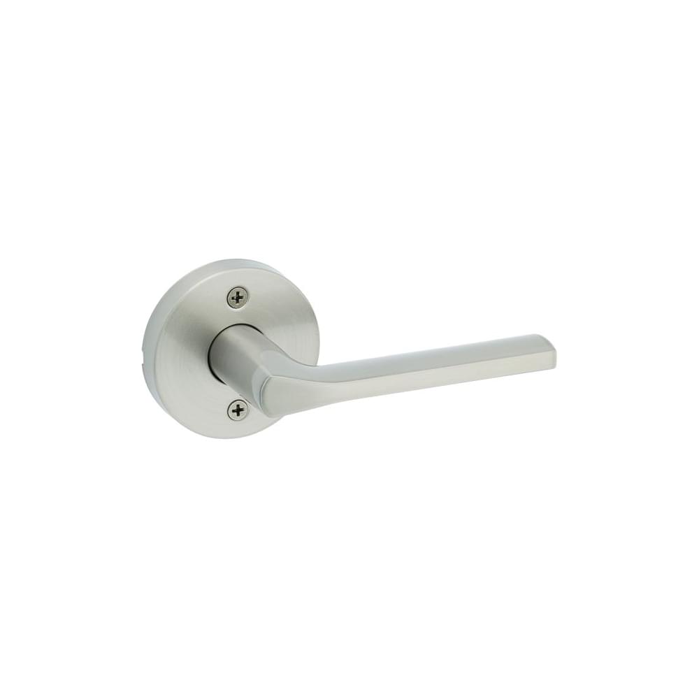 Kwikset 788LSLRDT-15 Lisbon Lever with Round Rose Half Dummy Satin Nickel Finish.