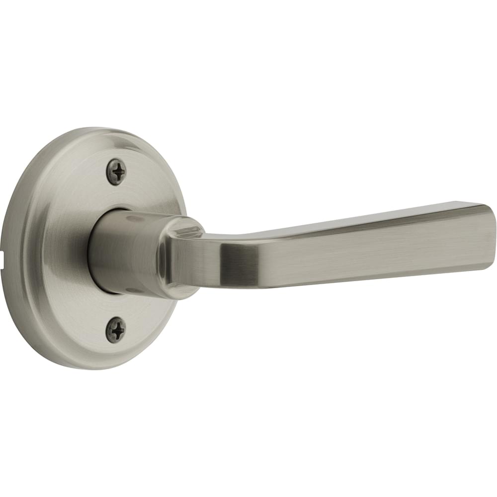 Kwikset 788TDLTRCT-15 Trafford Lever with Traditional Rectangle Rose Half Dummy Satin Nickel Finish.