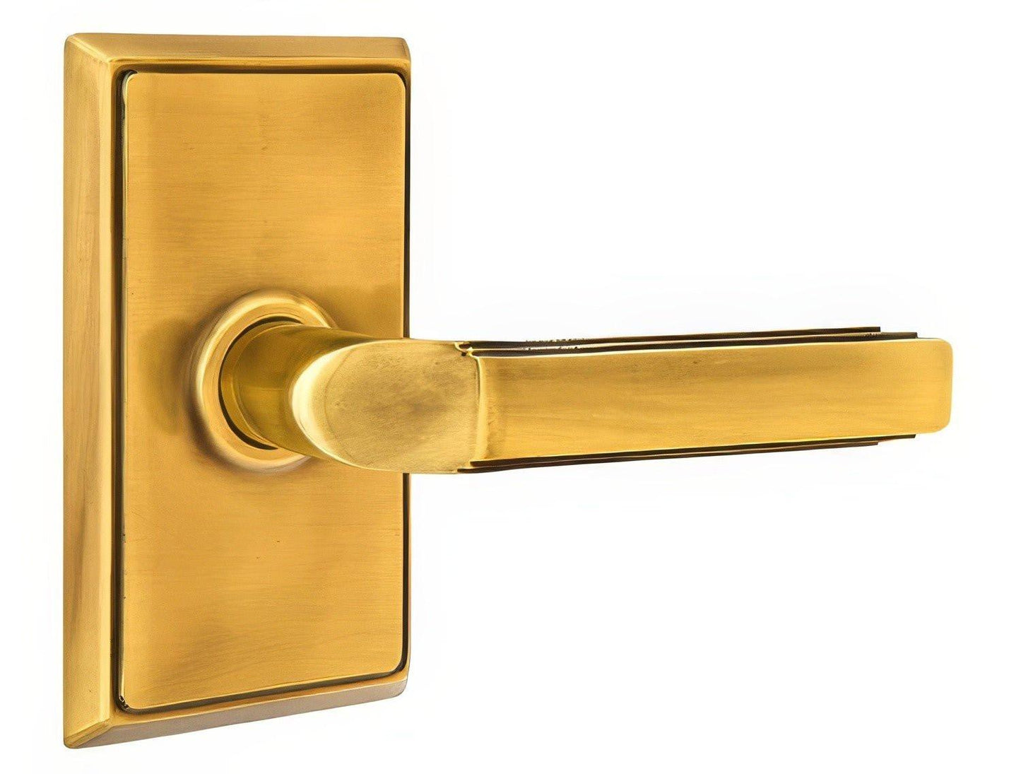 Emtek 8121MUSRH Milano Lever Right Hand 2-3/8" Backset Passage With Rectangular Rose.