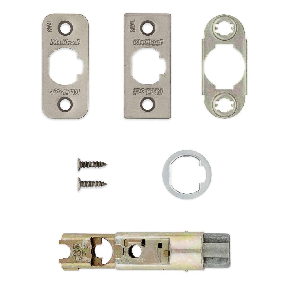 Kwikset 81825-004 6 Way Adjustable Deadlatch Satin Nickel Finish.