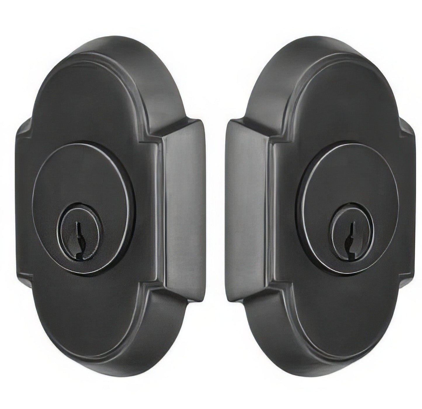Emtek #8 Style Brass Modern Double Cylinder Deadbolt.