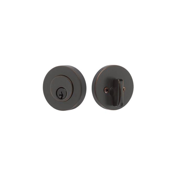 Emtek 8423US10B Modern Disc Single Cylinder Deadbolt with 2-3/8" and 2-3/4" Backset for 1-3/4" Door Oil Rubbed Bronze Finish.