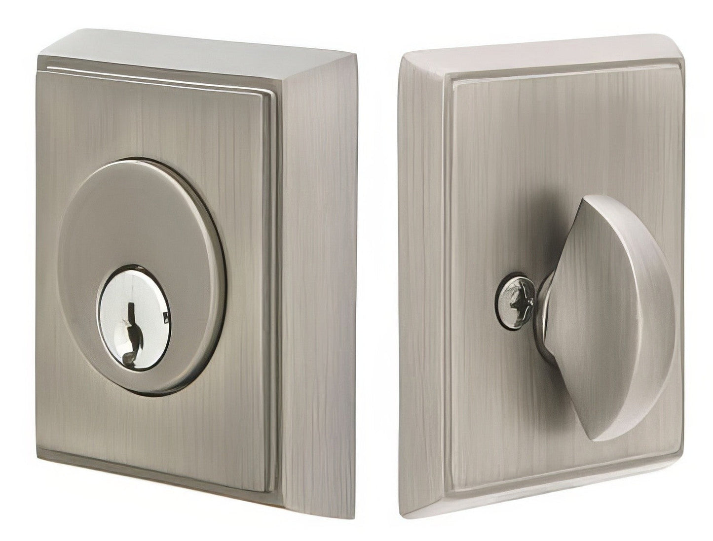 Emtek Rectangular Style Brass Modern Single Cylinder Deadbolt