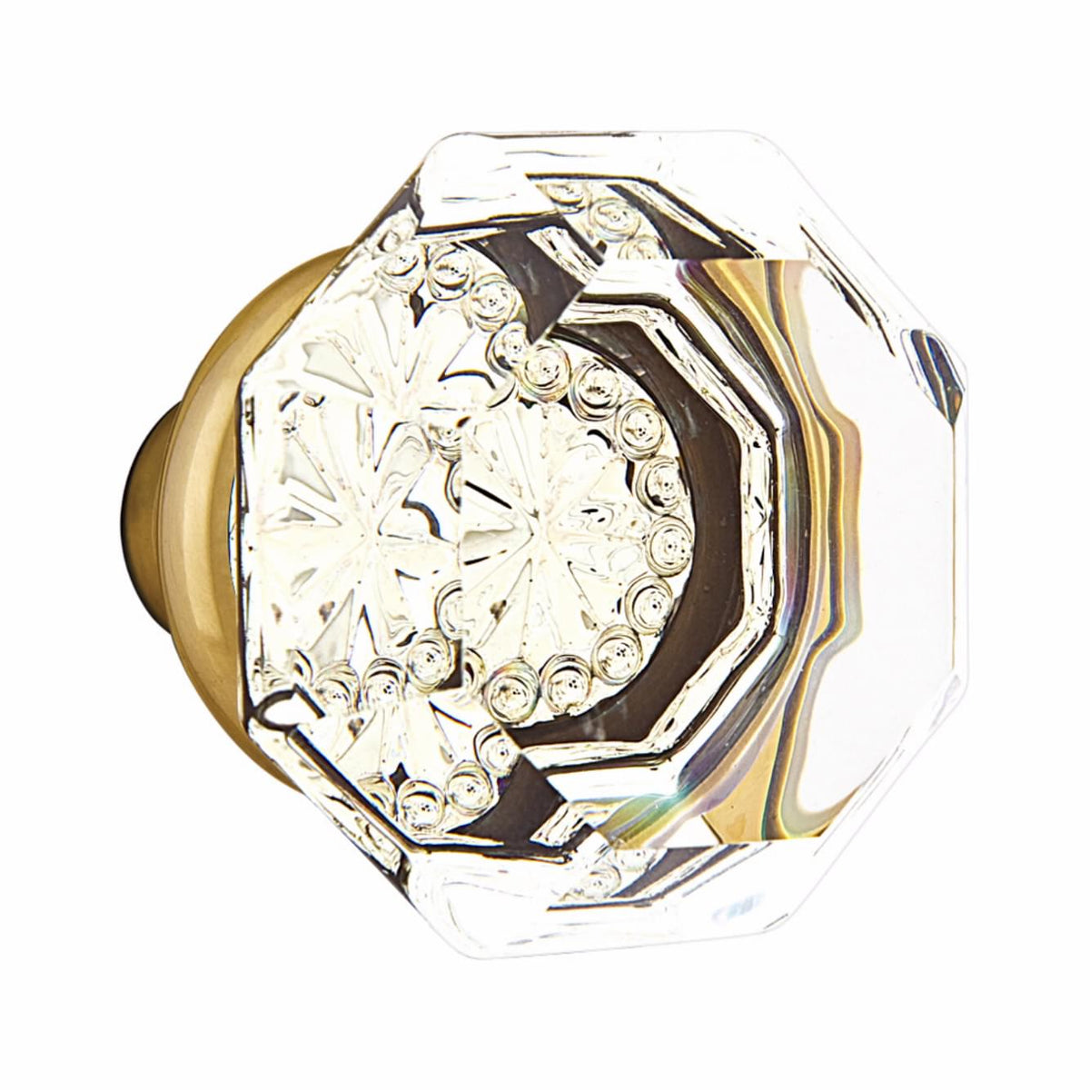 Emtek 86028US7 Old Town Clear 1-3/4" Cabinet Knob French Antique Brass Finish.