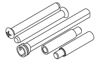 Kwikset 86130-006 Thick Door Screw Pack for 665 / 875 for US26 Bright Chrome and US26D Satin Chrome Finish.