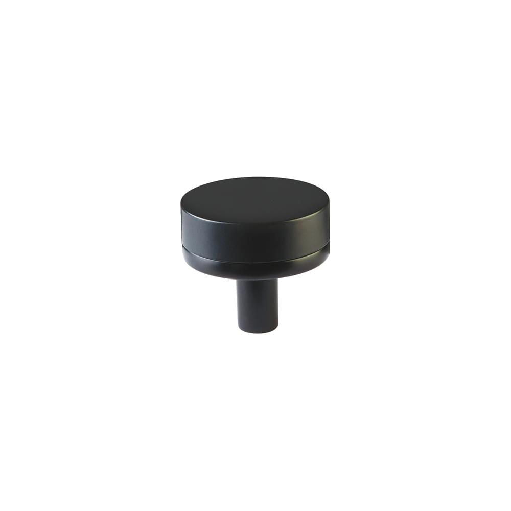 Emtek 86655.CCKUS19.SMKUS19 Conical Stem with Smooth Knob Select Cabinet Knob Flat Black Finish.