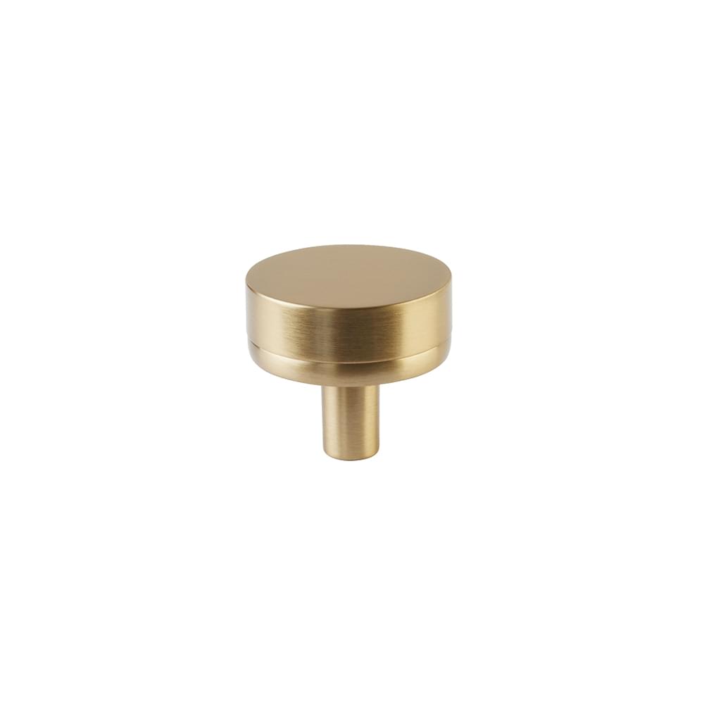 Emtek 86655.CCKUS4.SMKUS4 Conical Stem with Smooth Knob Select Cabinet Knob Satin Brass Finish.