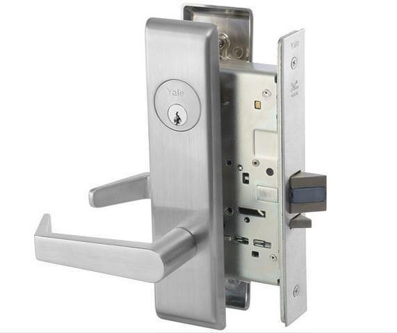 Yale AUCN8801FL626 Augusta Mortise Passage Door Lever with Camden Escutcheon