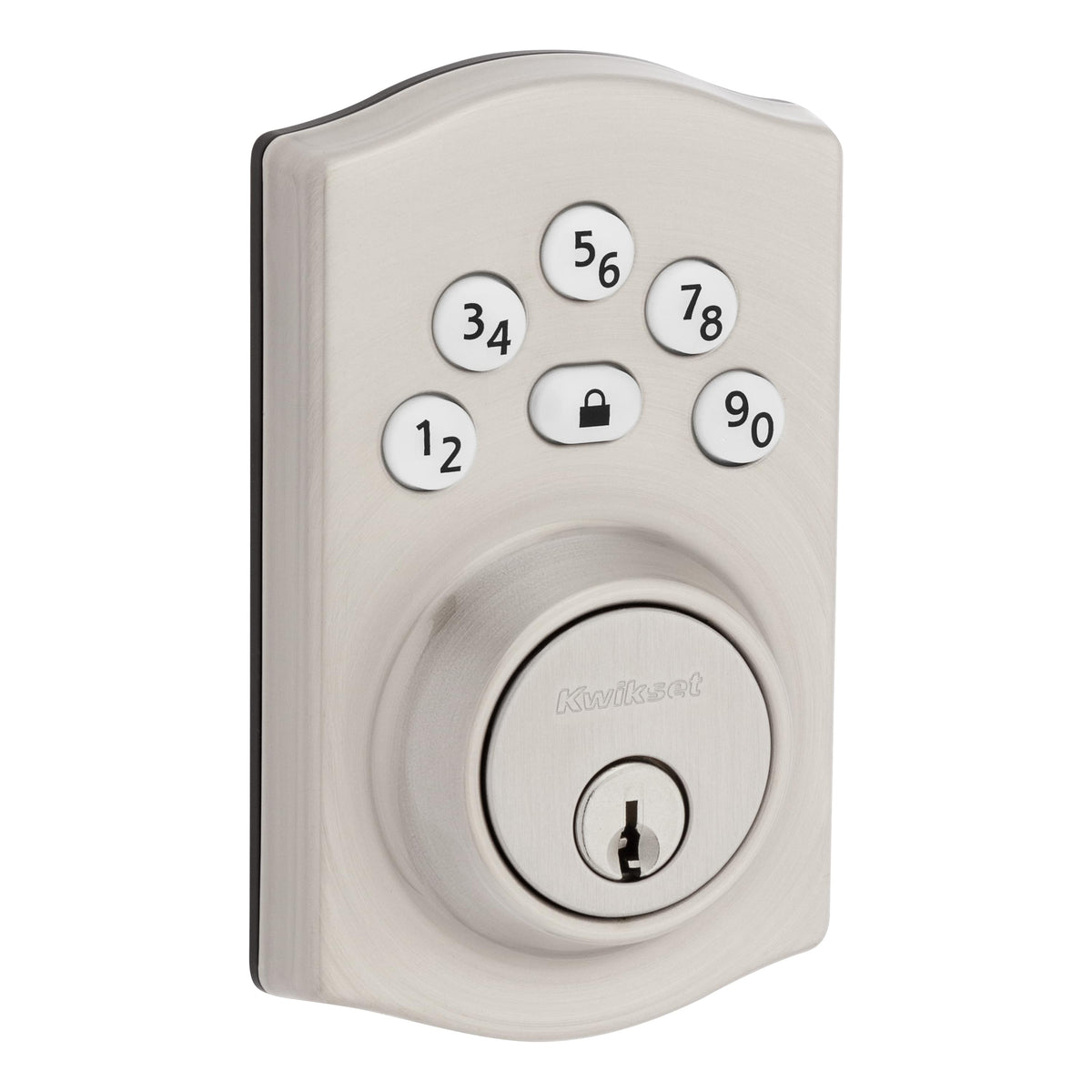 Kwikset 9240TRL-15 Traditional Powerbolt Electronic SmartCode Deadbolt with 4AL Latch and RCS Strike Satin Nickel Finish.