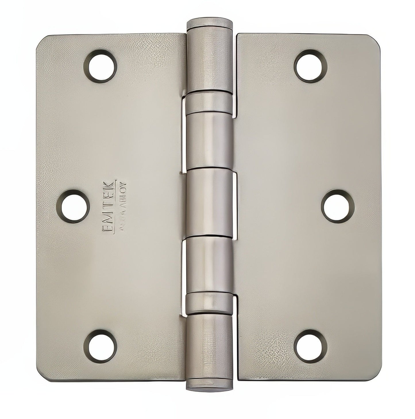 Emtek 94023US 3-1/2" x 3-1/2" Plated Steel Heavy Duty 1/4" Radius Round Corner Ball Bearing Hinges - Pair.
