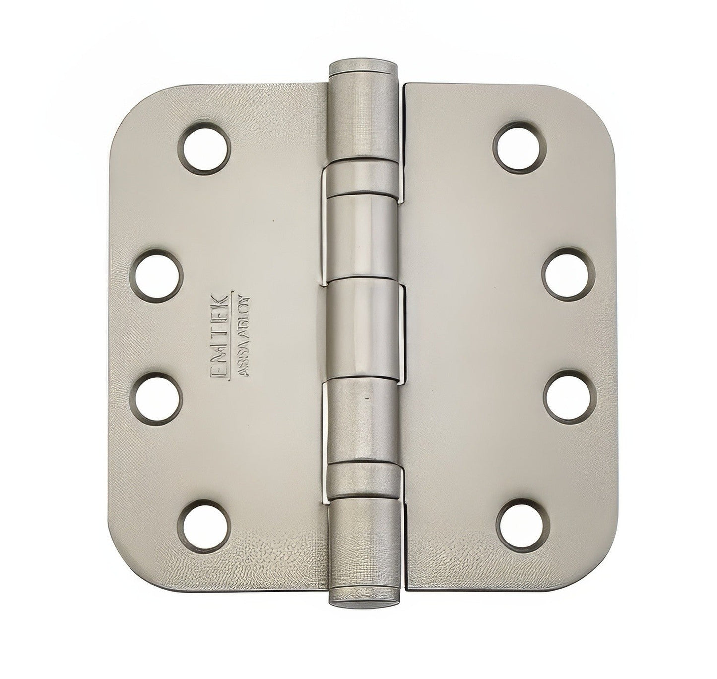 Emtek 4" x 4" Plated Steel Heavy Duty 5/8" Radius Round Corner Ball Bearing Hinges - Pair