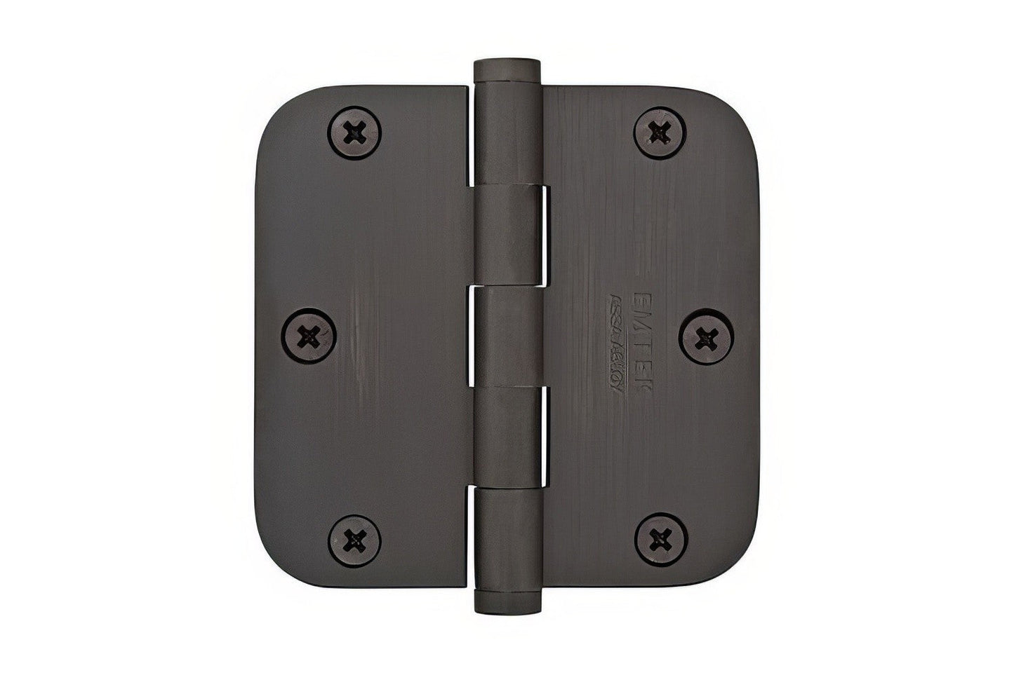 Emtek 96233 3.5" x 3.5" Solid Brass 5/8" Radius Corner Plain Bearing Mortise Hinge - Pair.