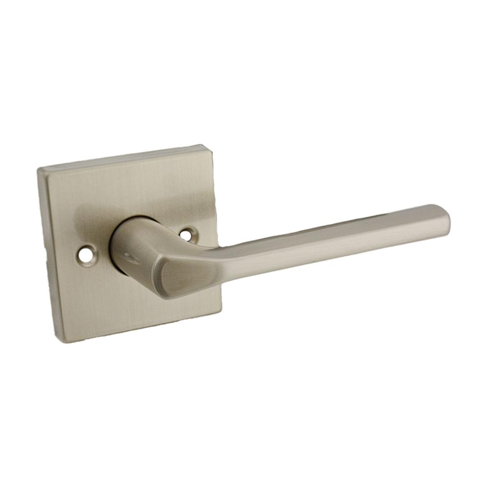 Kwikset 968LSLSQT-15 Lisbon Lever with Square Rose Interior Dummy Handleset Trim Satin Nickel Finish.