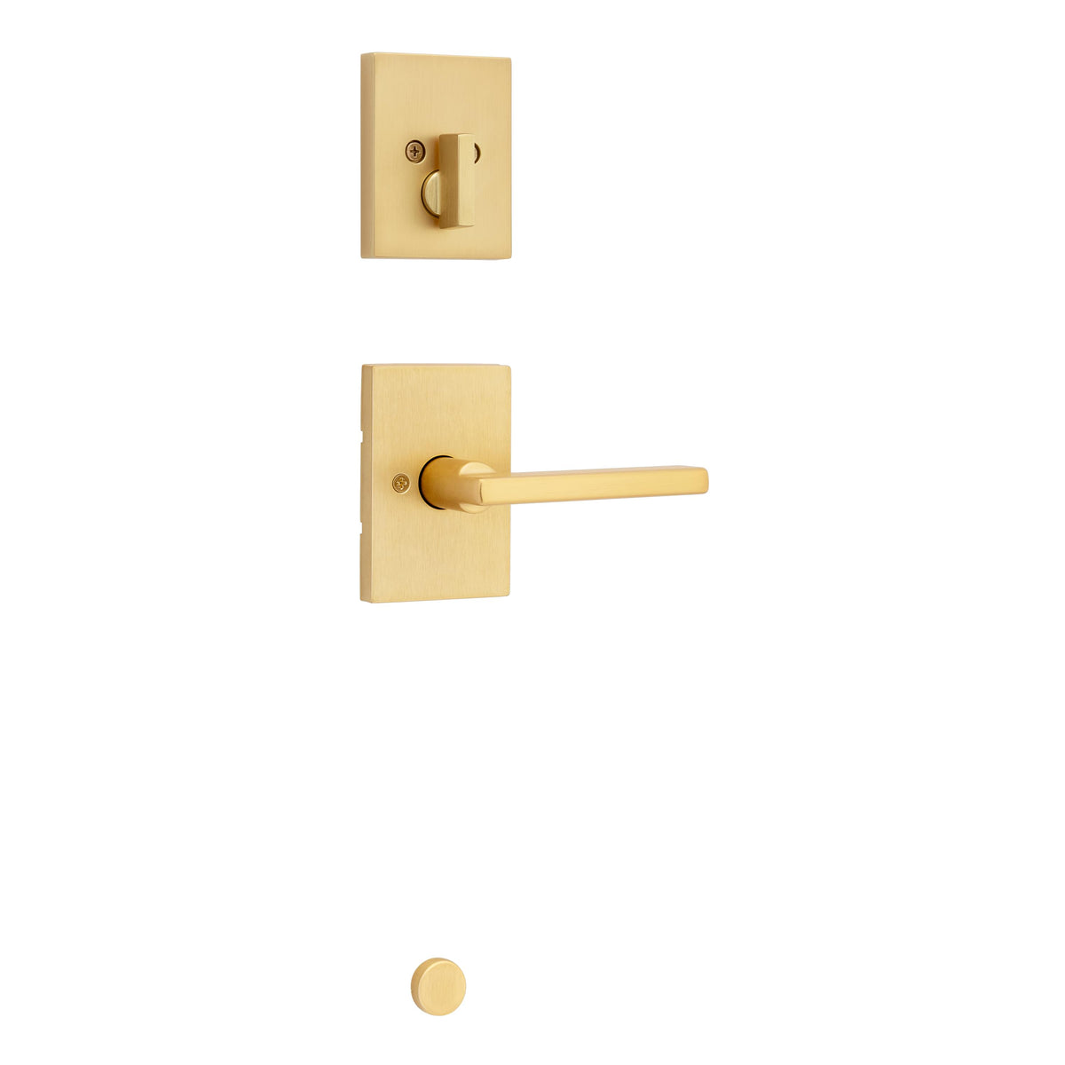 Kwikset 971HFLRCT-4 Single Cylinder Interior Halifax Lever Trim with Rectangular Rose Satin Brass Finish.