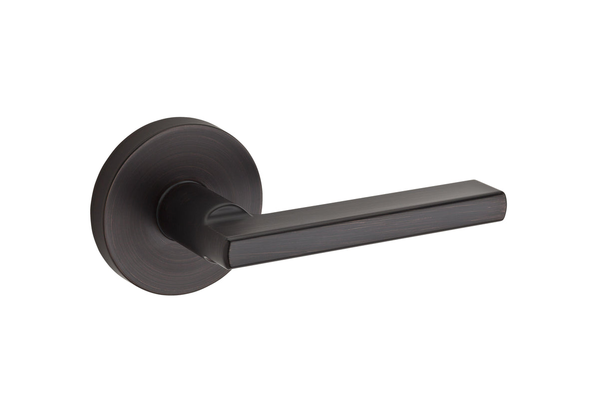 Kwikset 971HFLRDT-11P Single Cylinder Interior Halifax Lever Trim with Round Rose Venetian Bronze Finish.