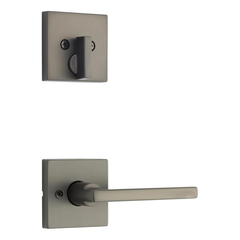 Kwikset 971HFLSQT-18G Single Cylinder Interior Halifax Lever Trim with Square Rose Gunmetal Finish.