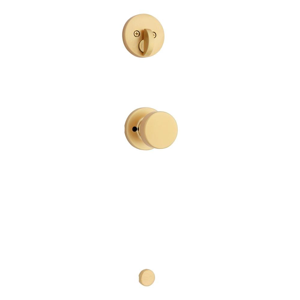 Kwikset 971PSKRDT-4 Single Cylinder Interior Pismo Knob Trim with Round Rose Satin Brass Finish.