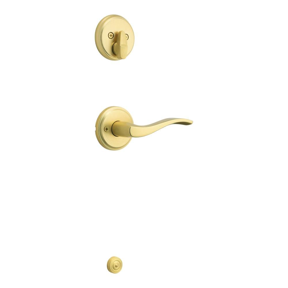 Kwikset 971SELRH-4 Right Hand Sedona Lever Interior Single Cylinder Handleset Trim Satin Brass Finish.
